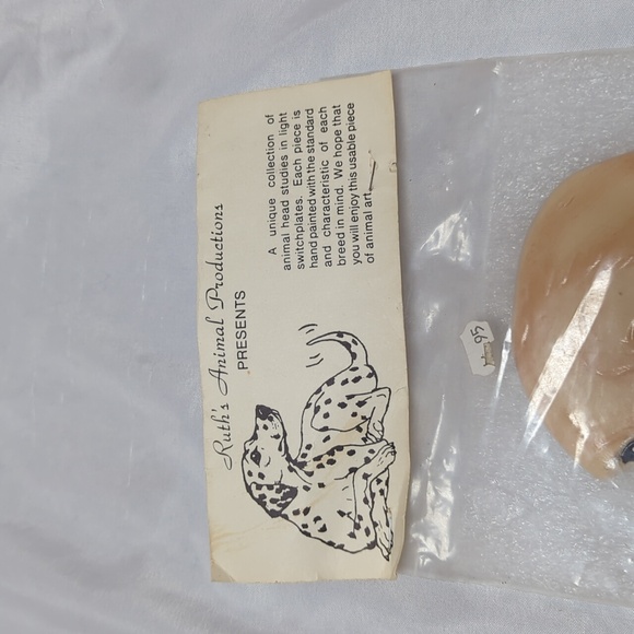 Vintage 1985 Ceramic Cocker Spaniel Hand Painted Light Switch Cover Puppy Dog - Picture 2 of 7